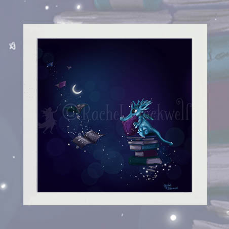 A Bookworm - Unsigned Giclee Mount