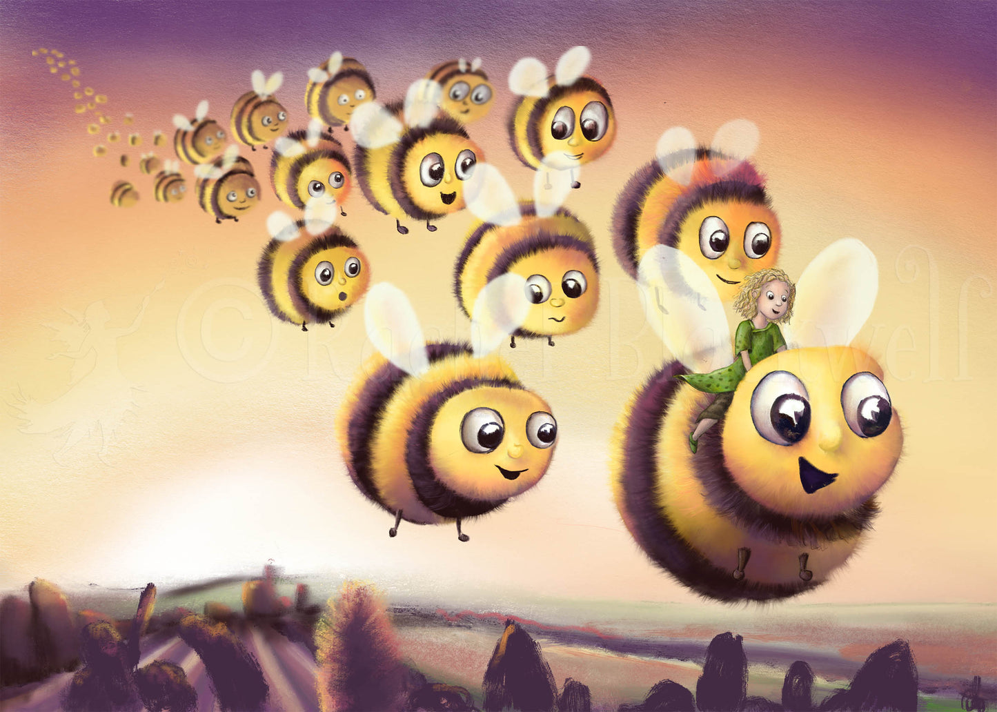 Bee Friends -Giclee Print