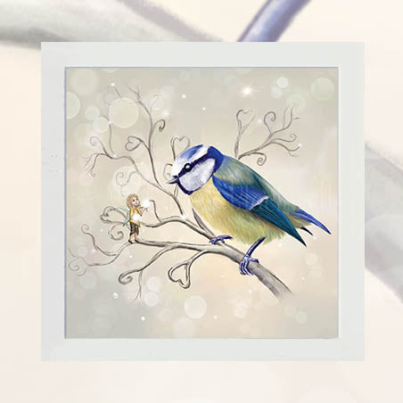 Blue Tit - The Messenger - Unsigned Giclee Mount