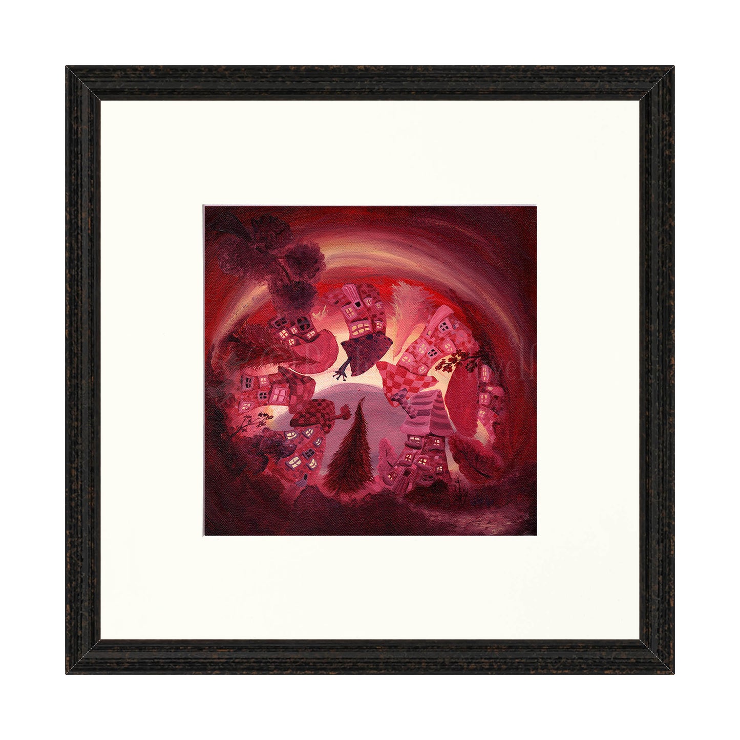 Burgundy Whirly -Giclee Print