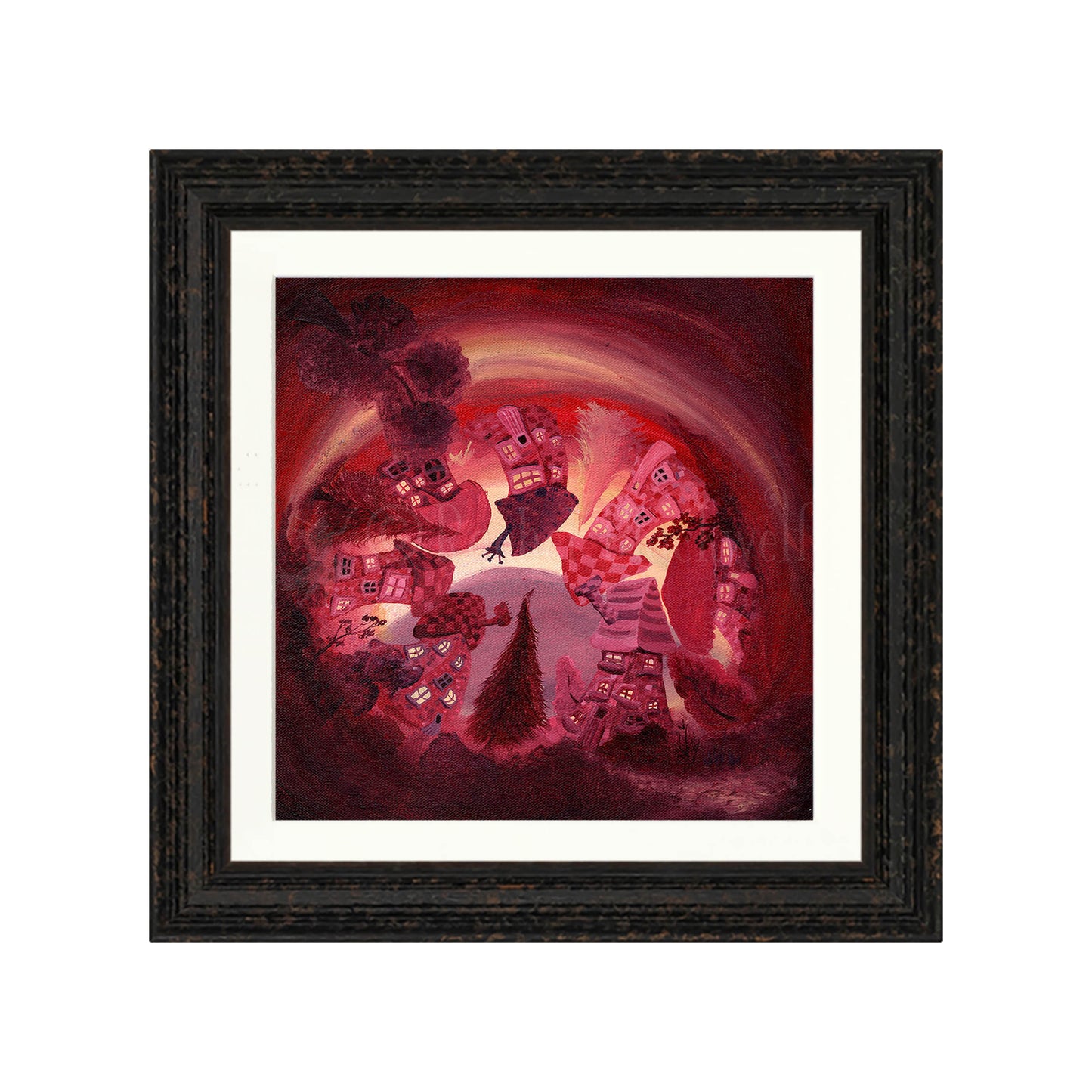 Burgundy Whirly -Giclee Print