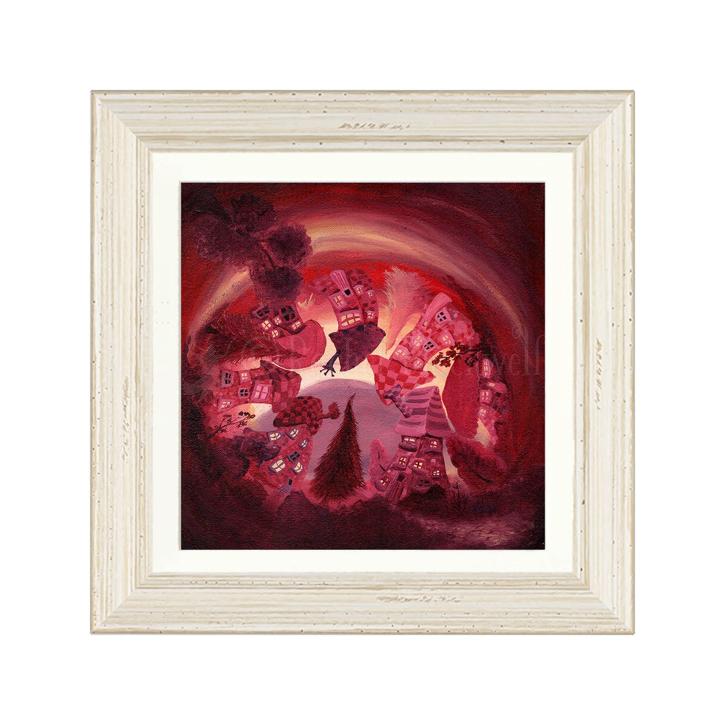 Burgundy Whirly -Giclee Print