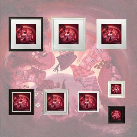 Burgundy Whirly -Giclee Print