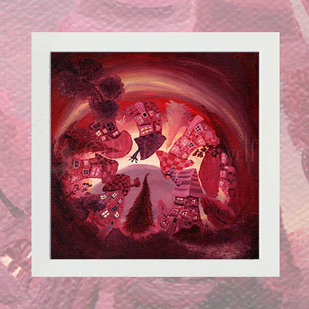 Burgundy Whirly - Unsigned Giclee Mount