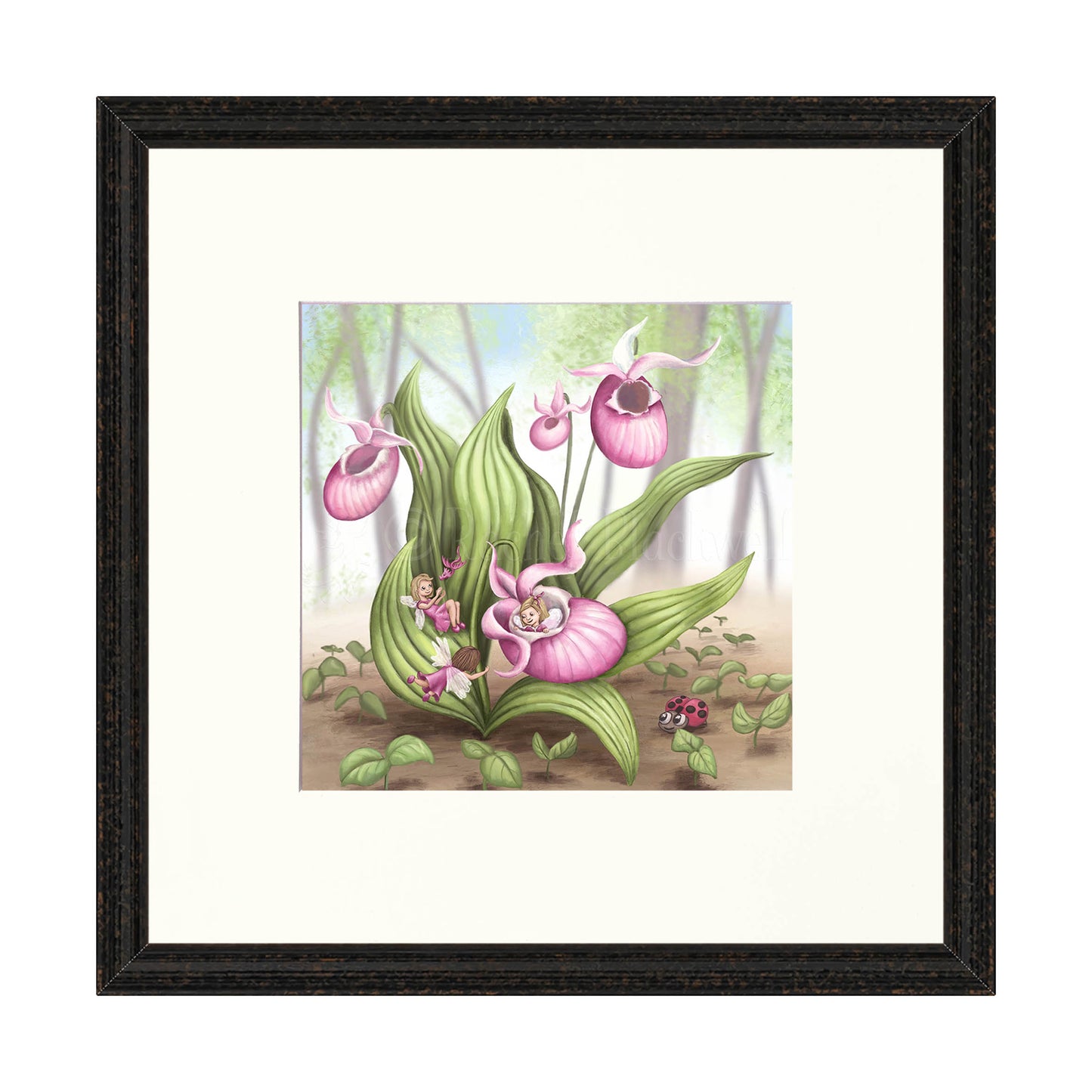 Slipper Orchid Fairies -Giclee Print