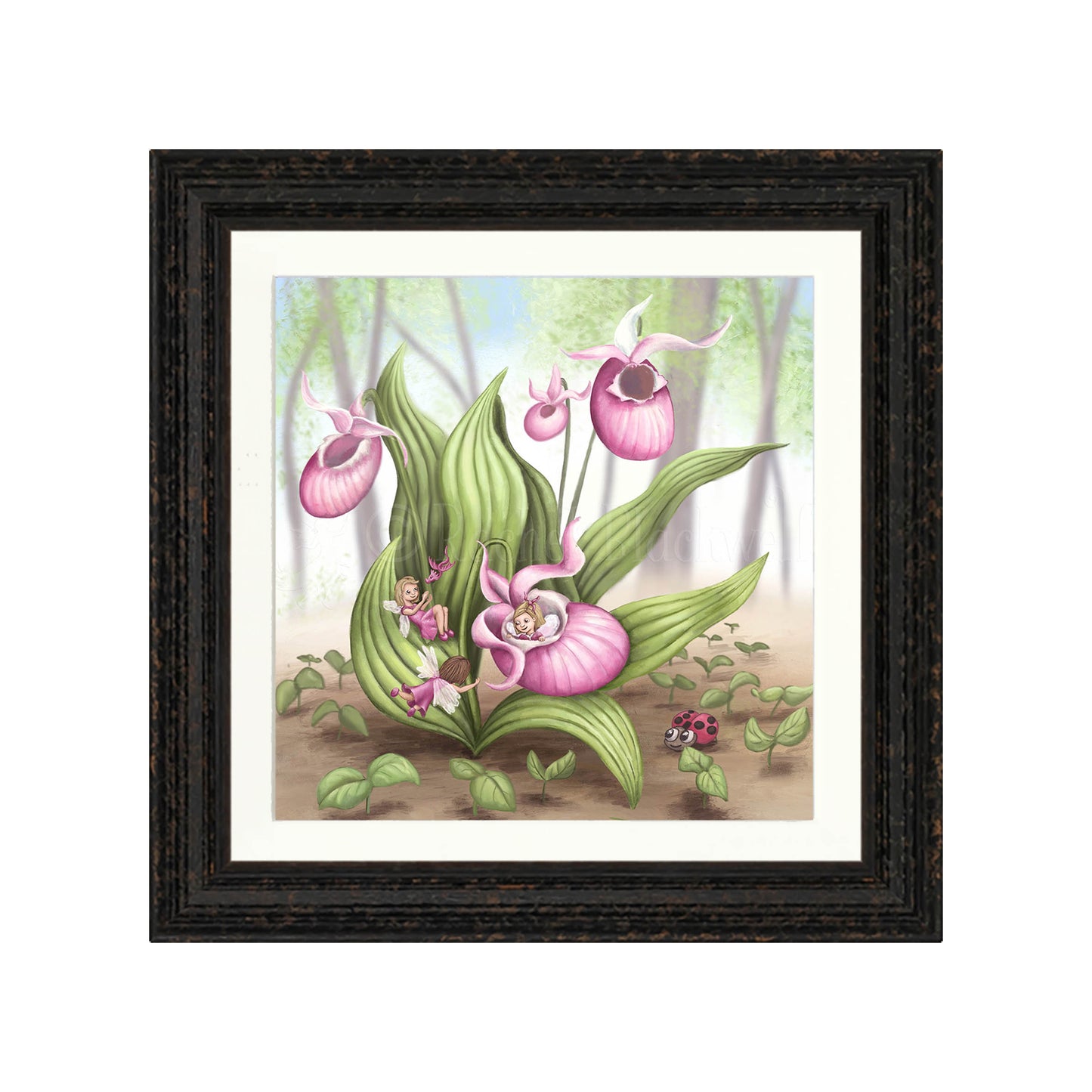 Slipper Orchid Fairies -Giclee Print