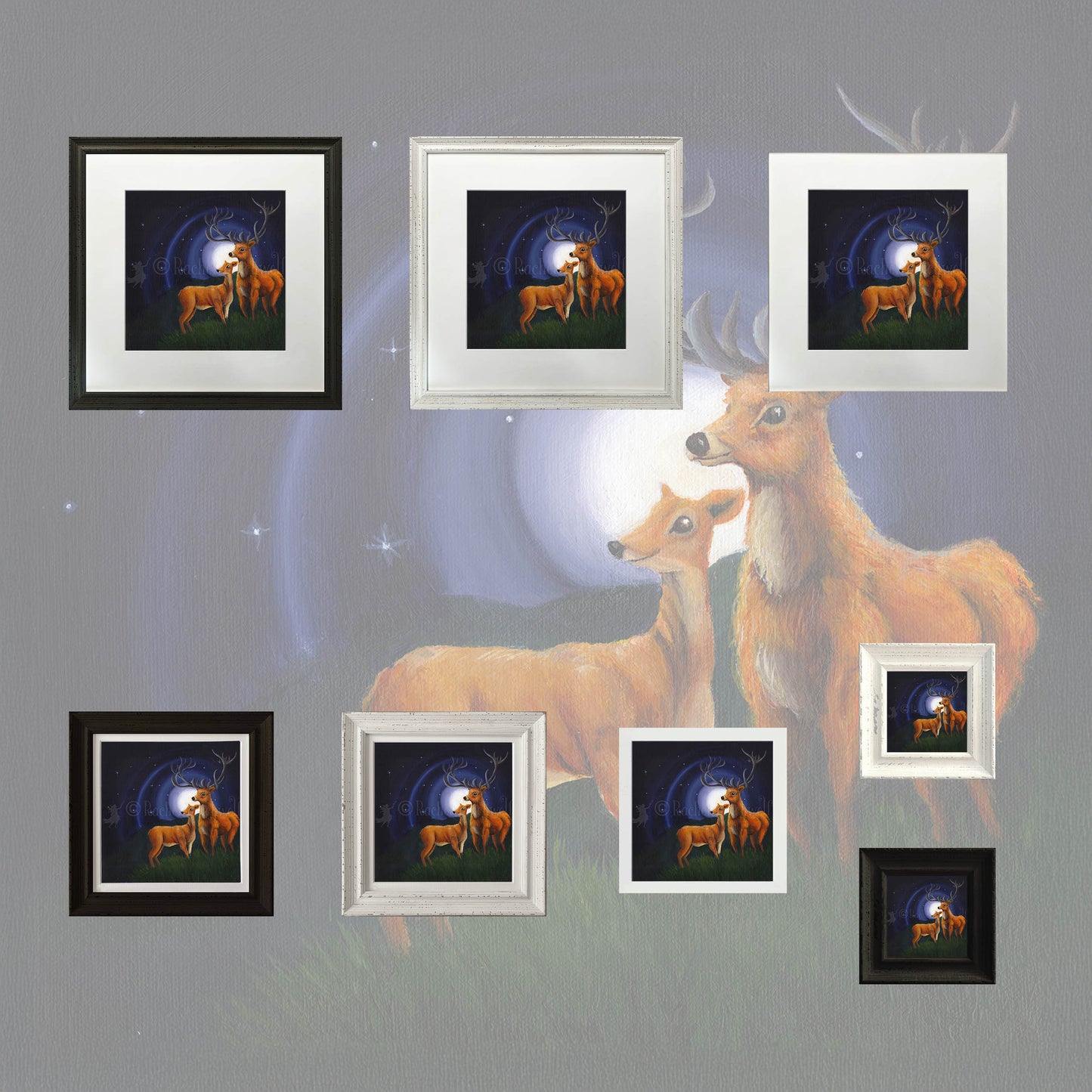 Stag and Doe -Small Giclee
