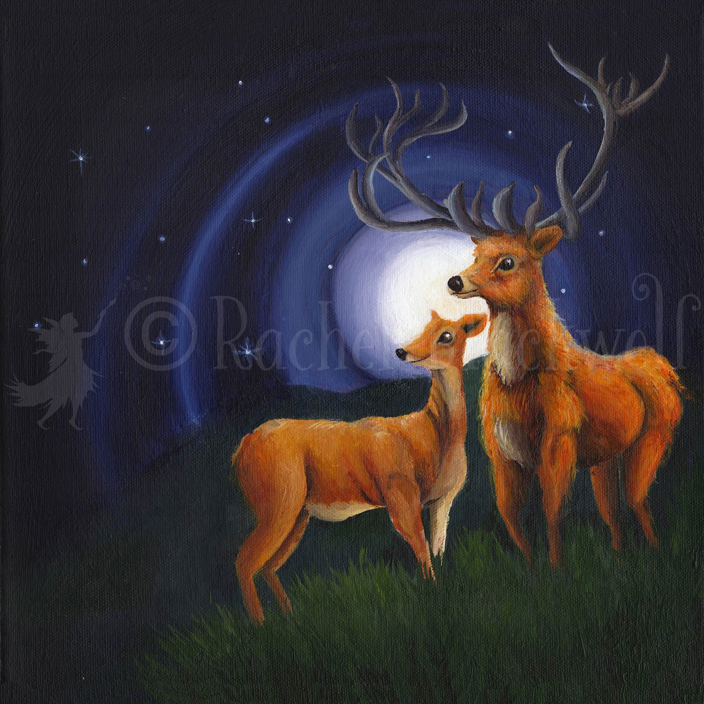 Stag and Doe -Giclee Print