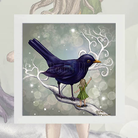 The Fairy and the Blackbird - Unsigned Giclee Mount