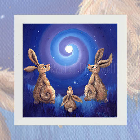 The Hare Family - Unsigned Giclee Mount