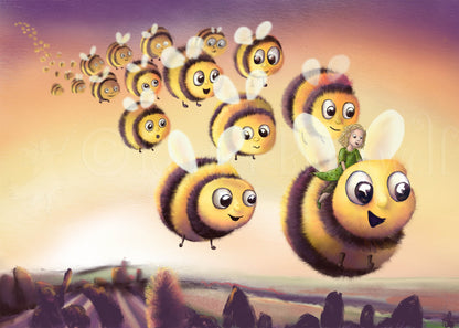 Bee Friends -Giclee Print