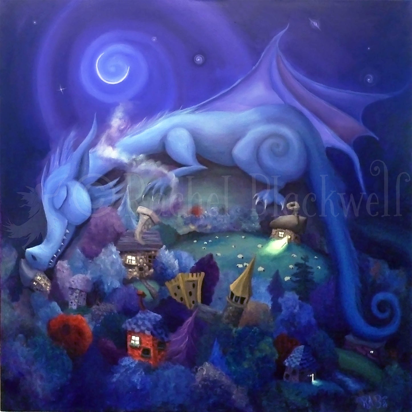 Sleepy Dragon -Small Giclee