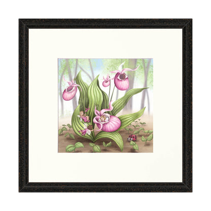 Slipper Orchid Fairies -Giclee Print