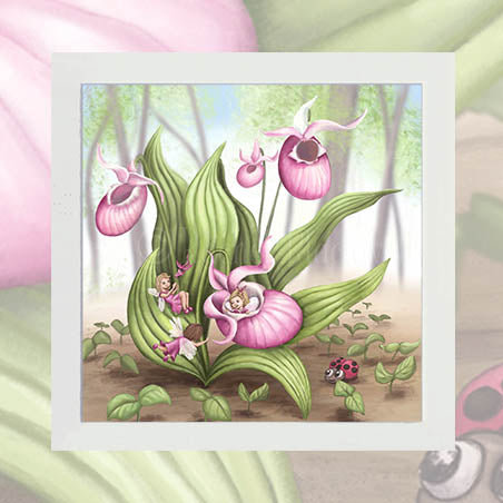 Slipper Orchid Fairies - Unsigned Giclee Mount
