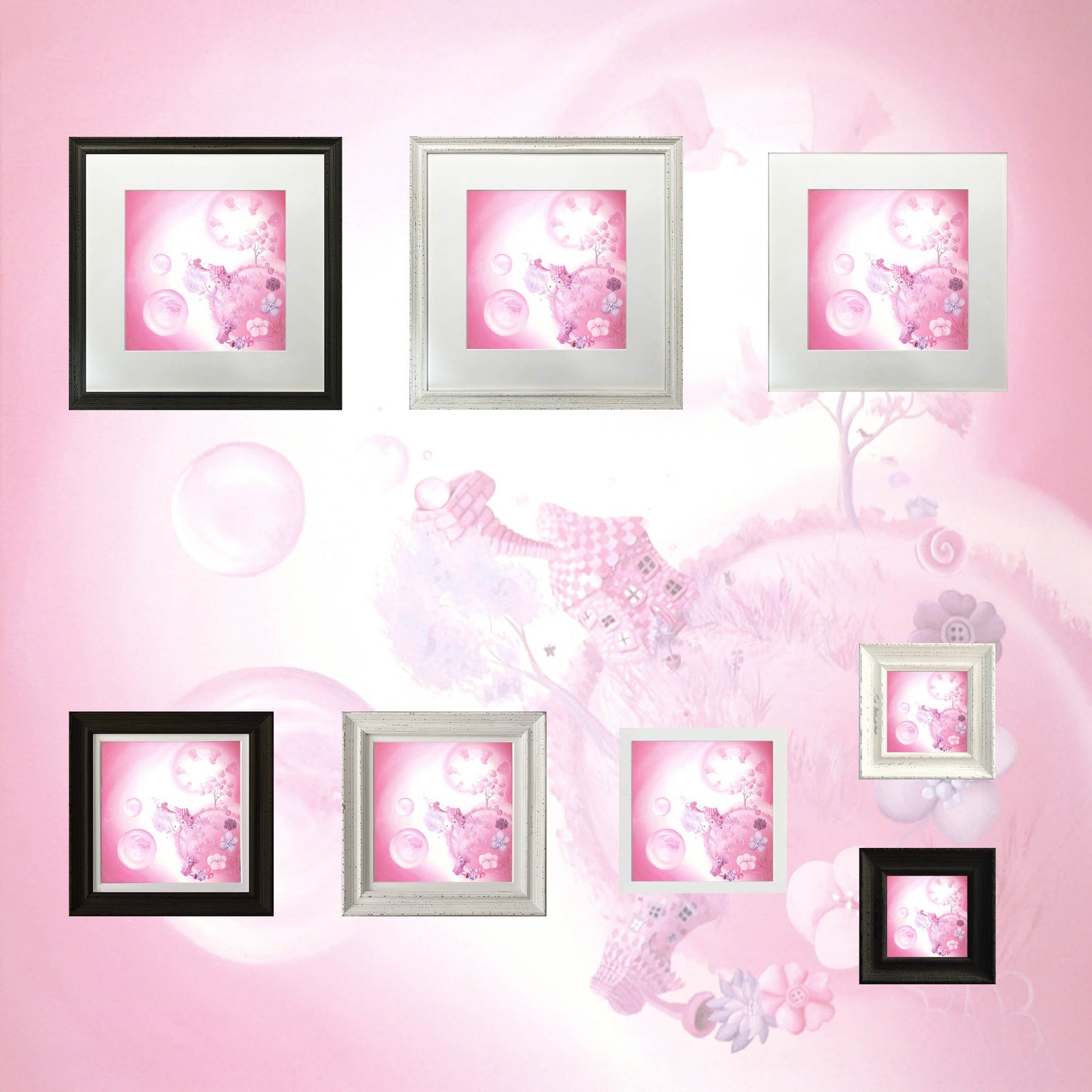 Swirly Whirly Bubble Land -Small Giclee