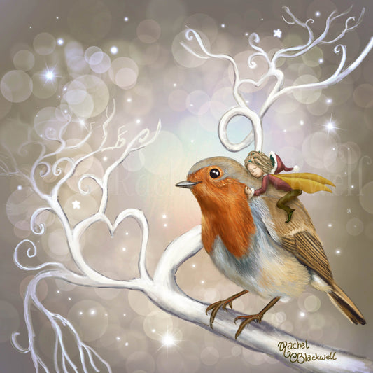 The Robin Fairy -Small Giclee